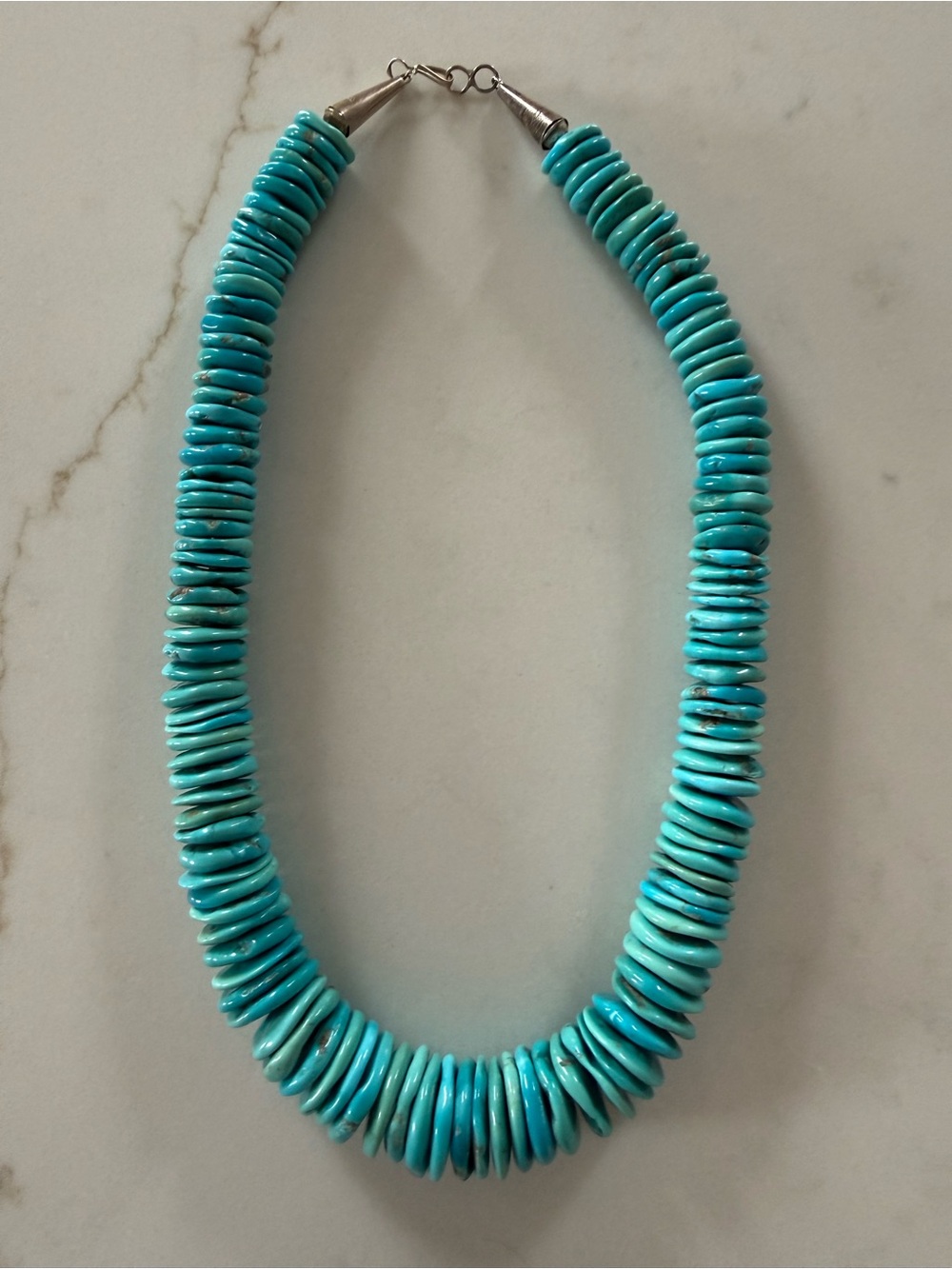 Turquoise Disk Bead Necklace